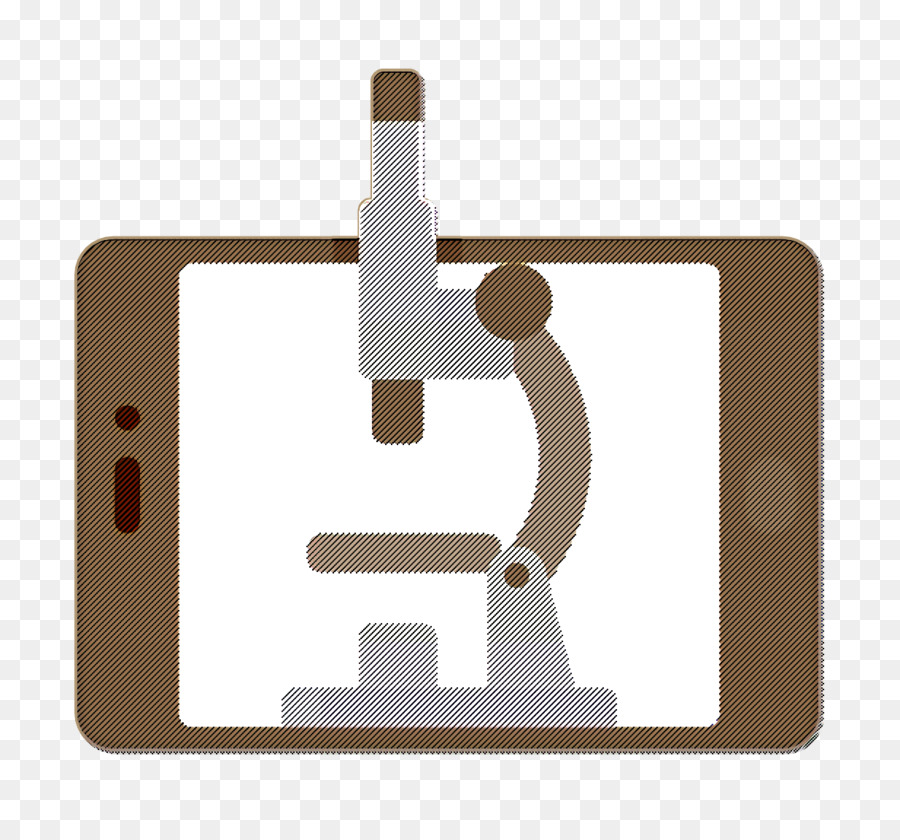 Icona di e-learning icona dell'icona del microscopio dell'icona di smartphone - 