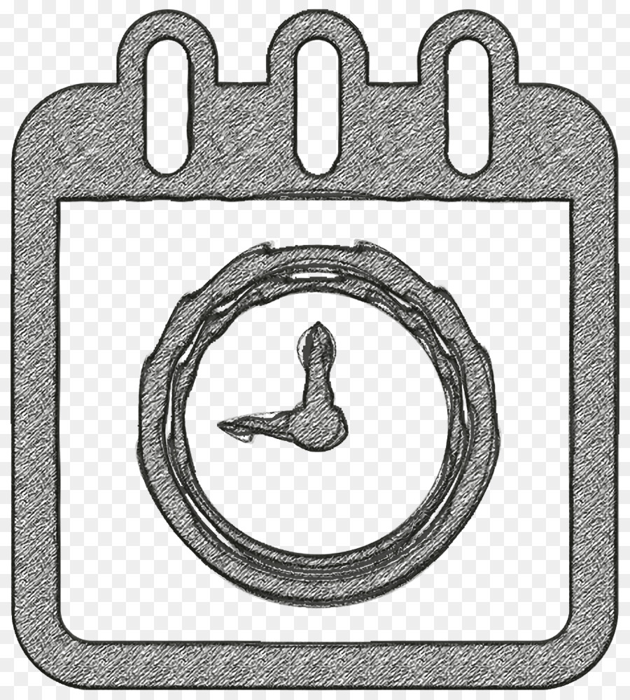 Kalenderseite mit kreisförmigen Uhr Symbolsymbol-Kalender-Icons-Symbol-Kalender-Symbol - 