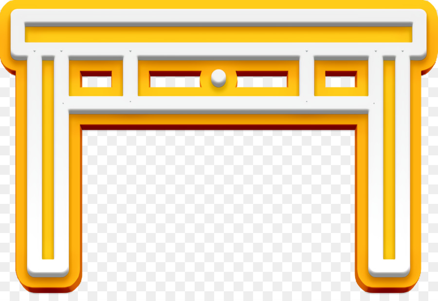 Schreibtisch-Symbol-Tabellen-Symbol Lineare Haushaltselemente-Symbol - 