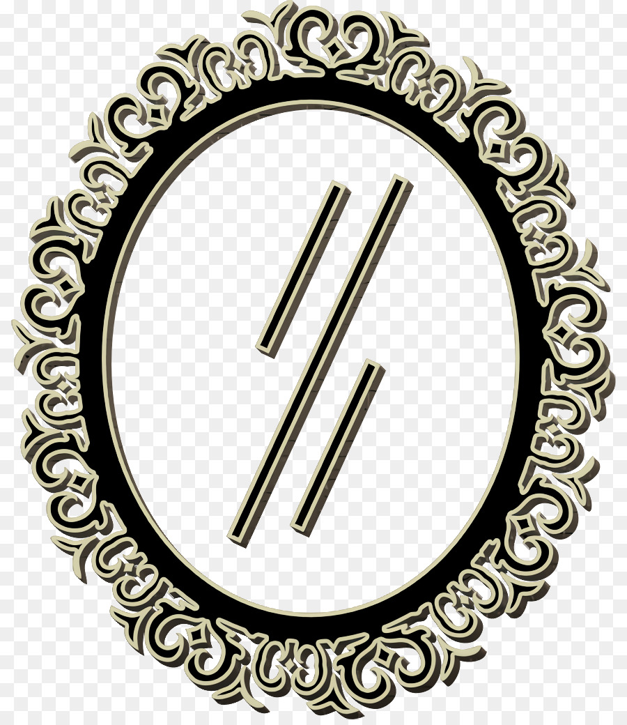 Oval hair salon mirror with ornamental border icon Tools and utensils icon Mirror icon
