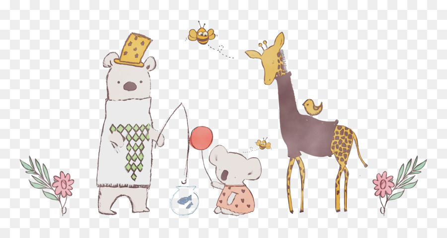 albero figurina animale del fumetto del cavallo della giraffa - 