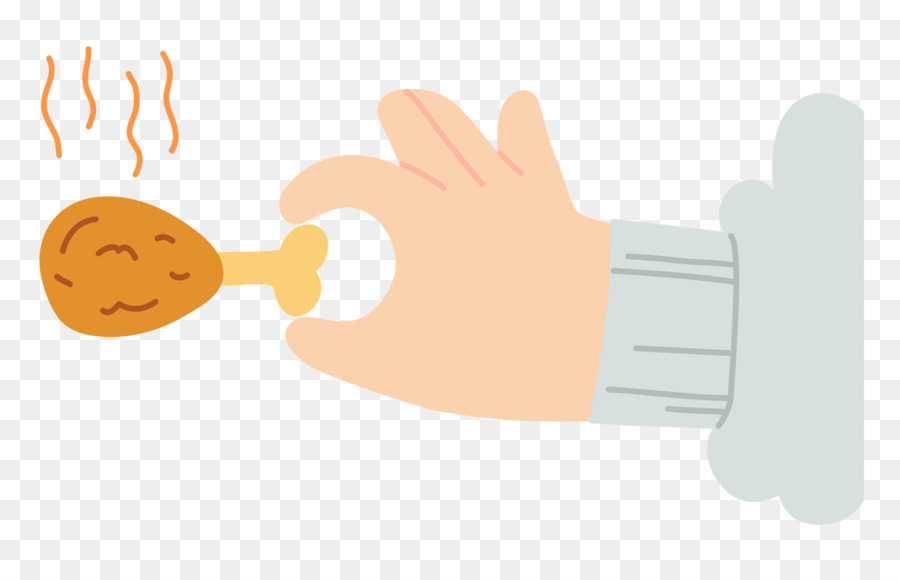 hand pinching chicken
