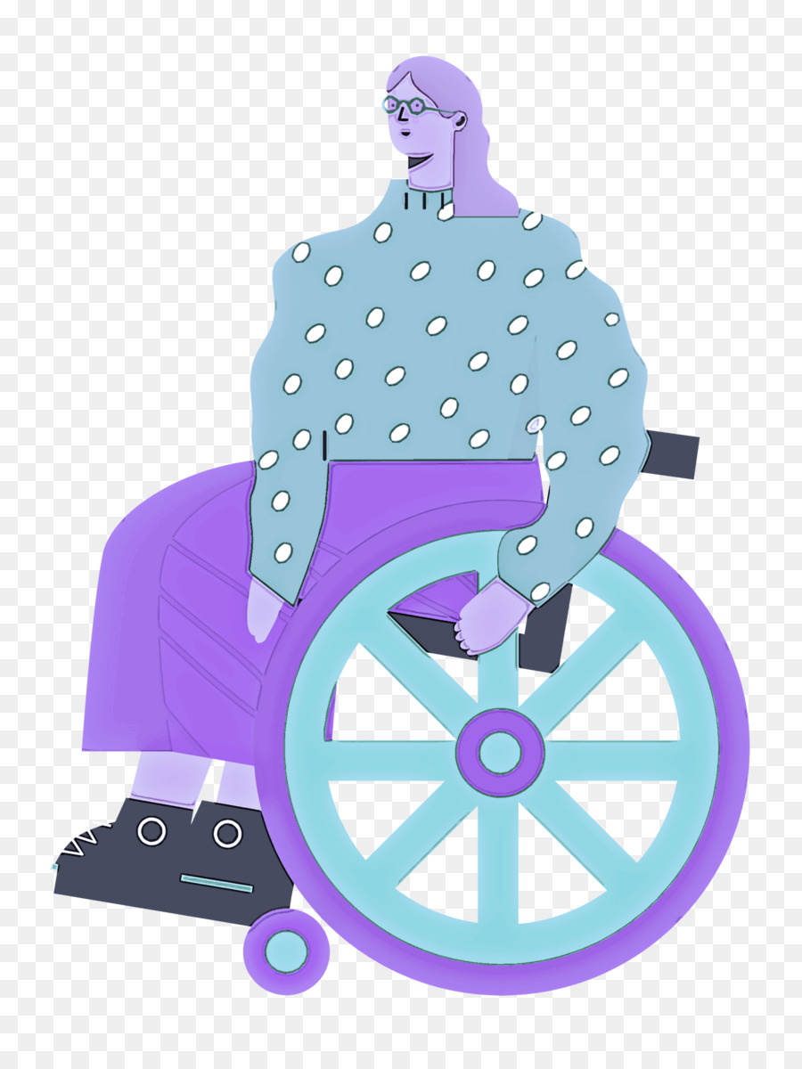 Sitting on Wheelchair Woman Lady