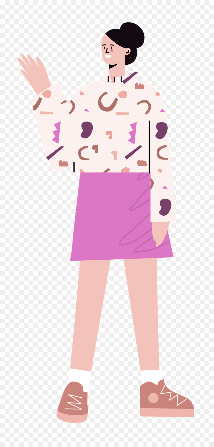 standing skirt woman