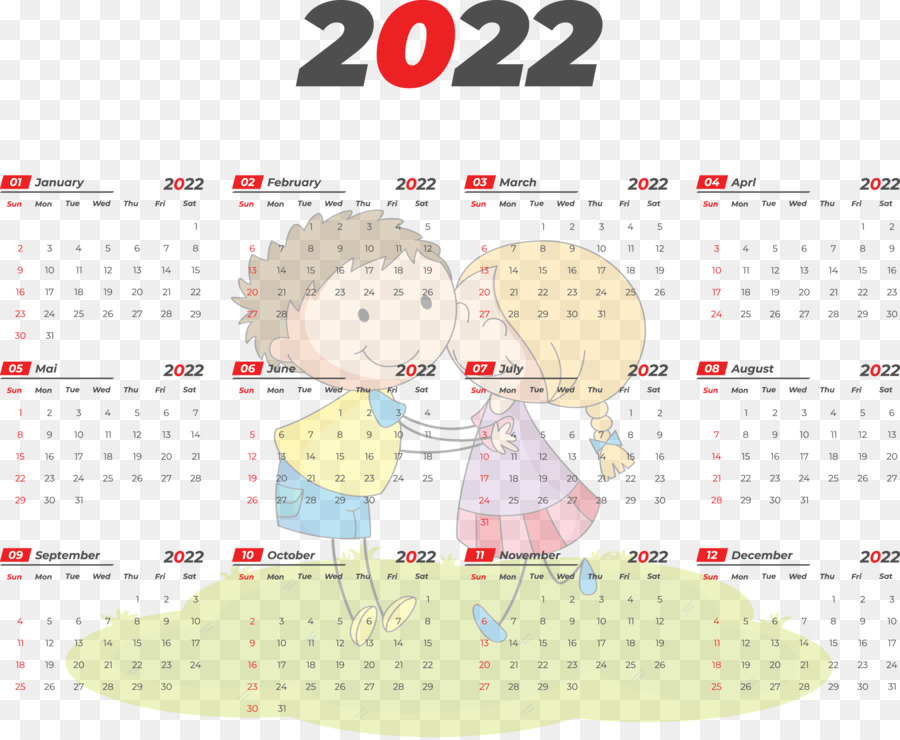 2022 Jährlicher Kalender druckbare 2022-jährliche Kalender-Vorlage - 