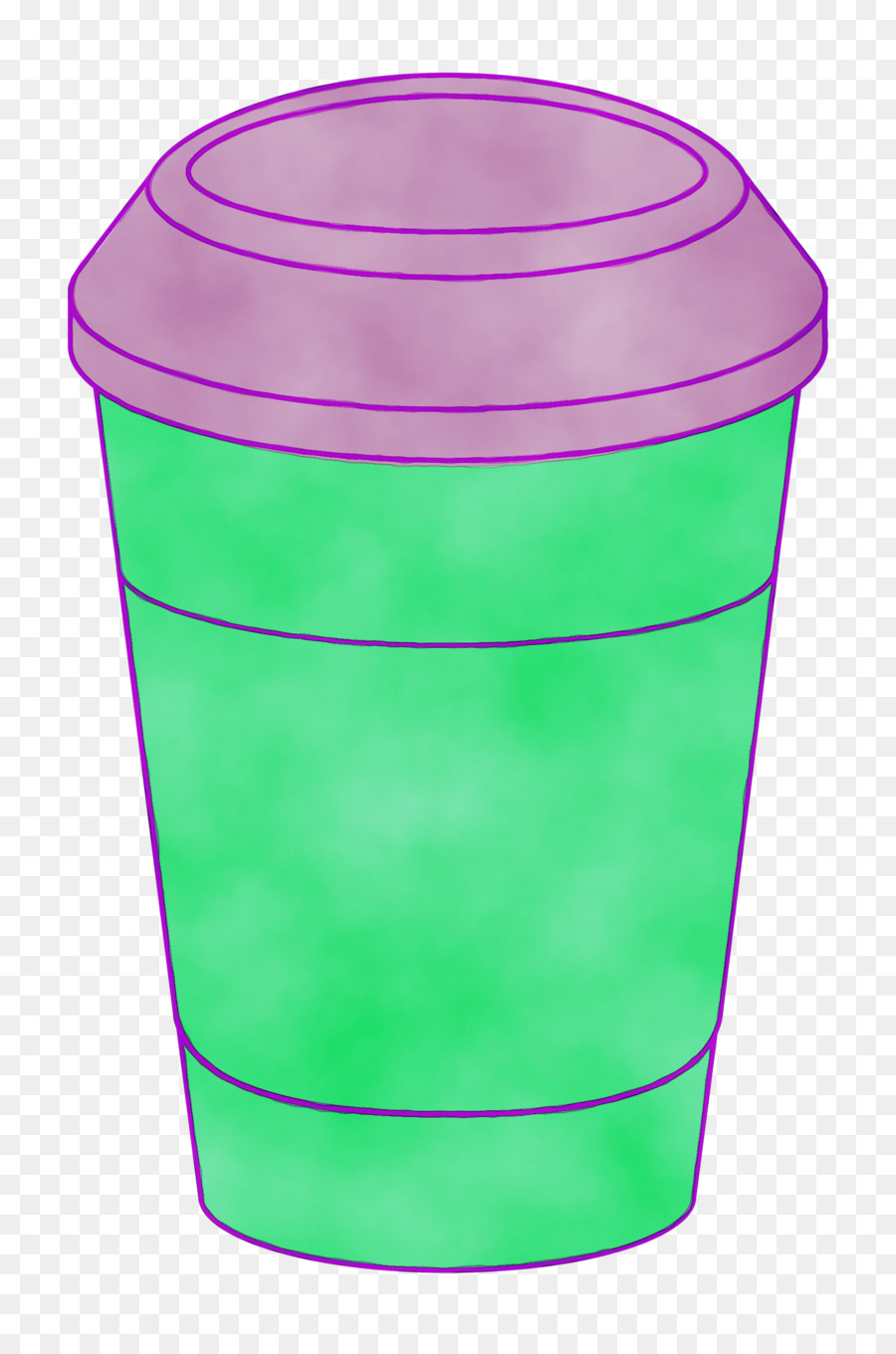 Coppa di plastica del cilindro del cilindro della tazza verde - 
