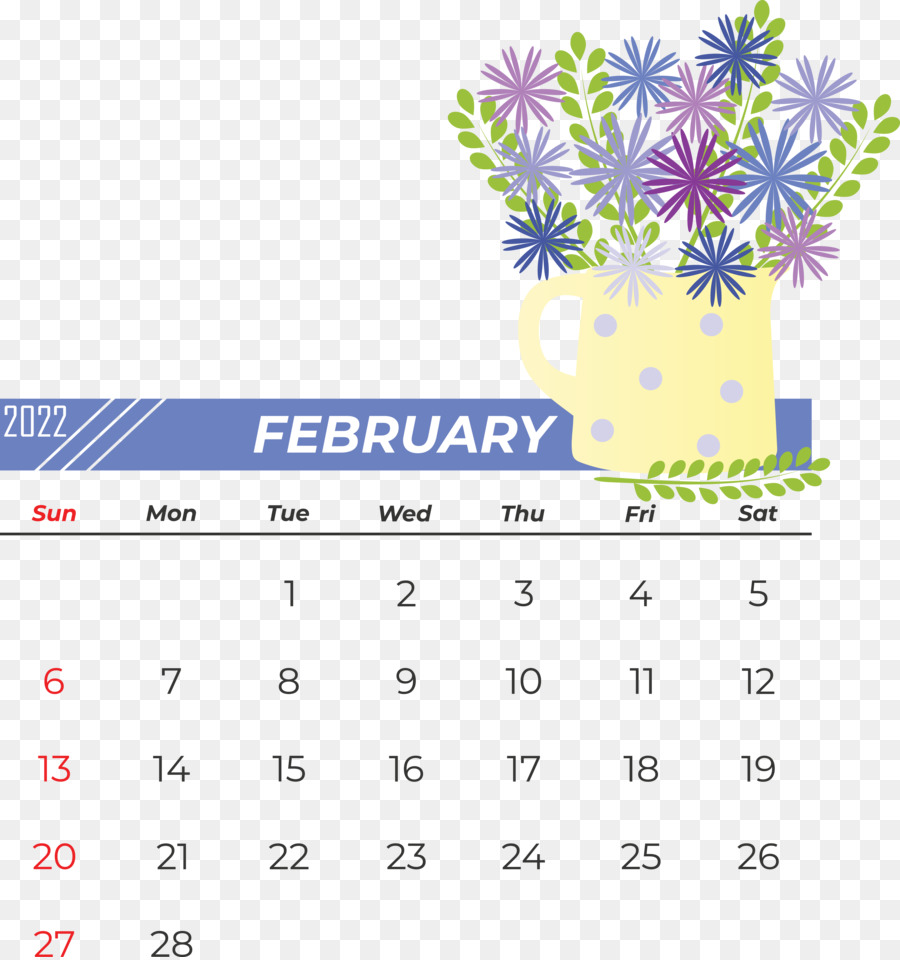 Kalender Linie Schriftgelbe Blume - 