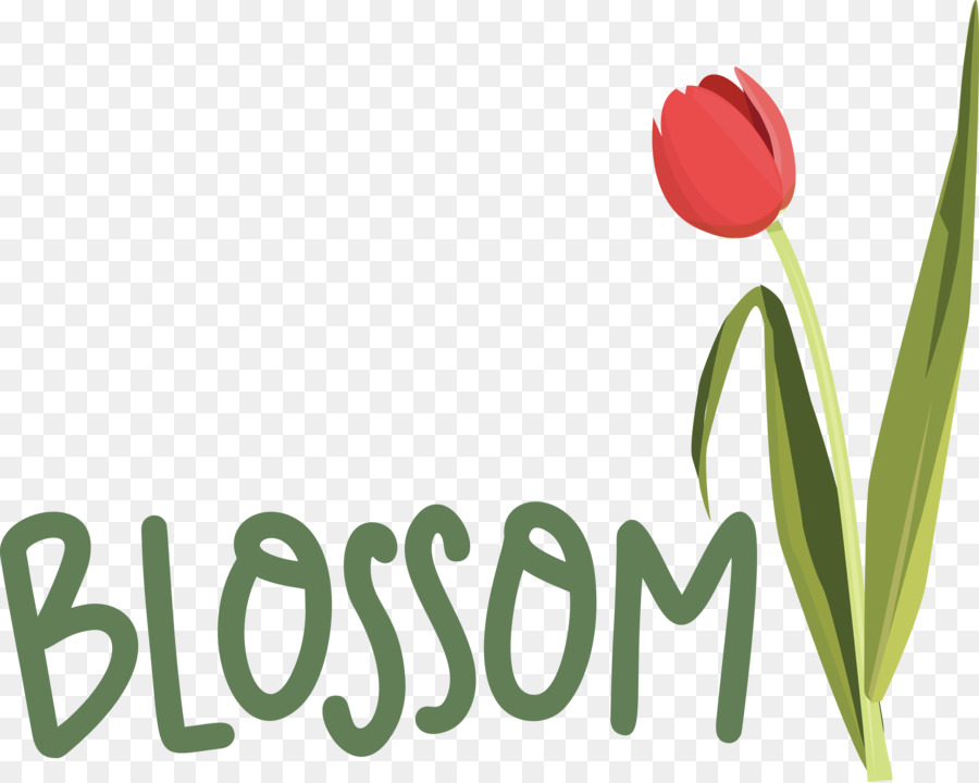 Blumenpflanzenstamm-Logo Tulpe-Schriftart - 