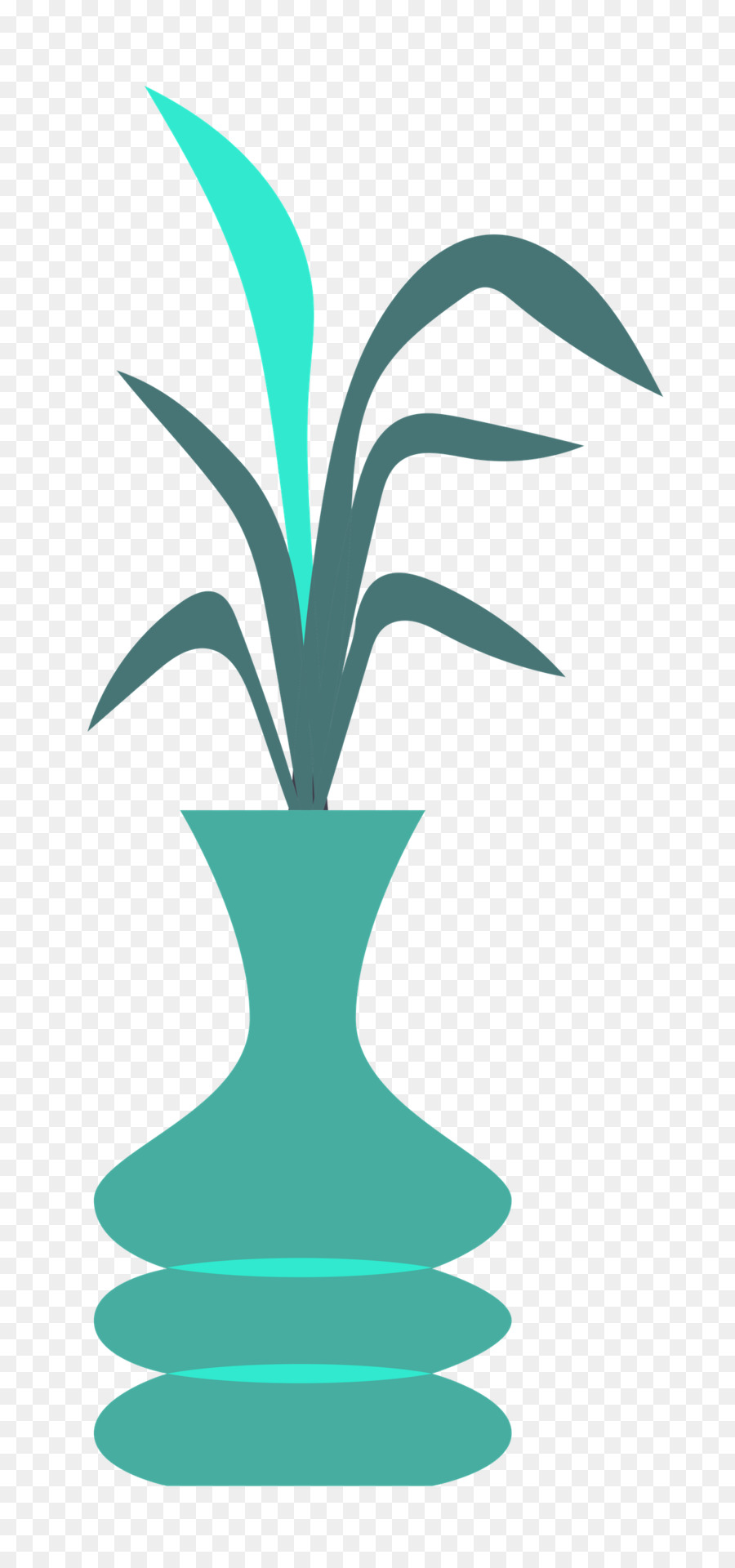 Blattpflanze-Stamm-Linien-Baum-Teal - 
