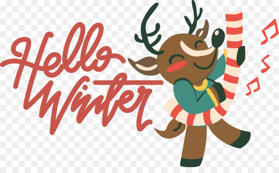 Hello Winter with Reindeer