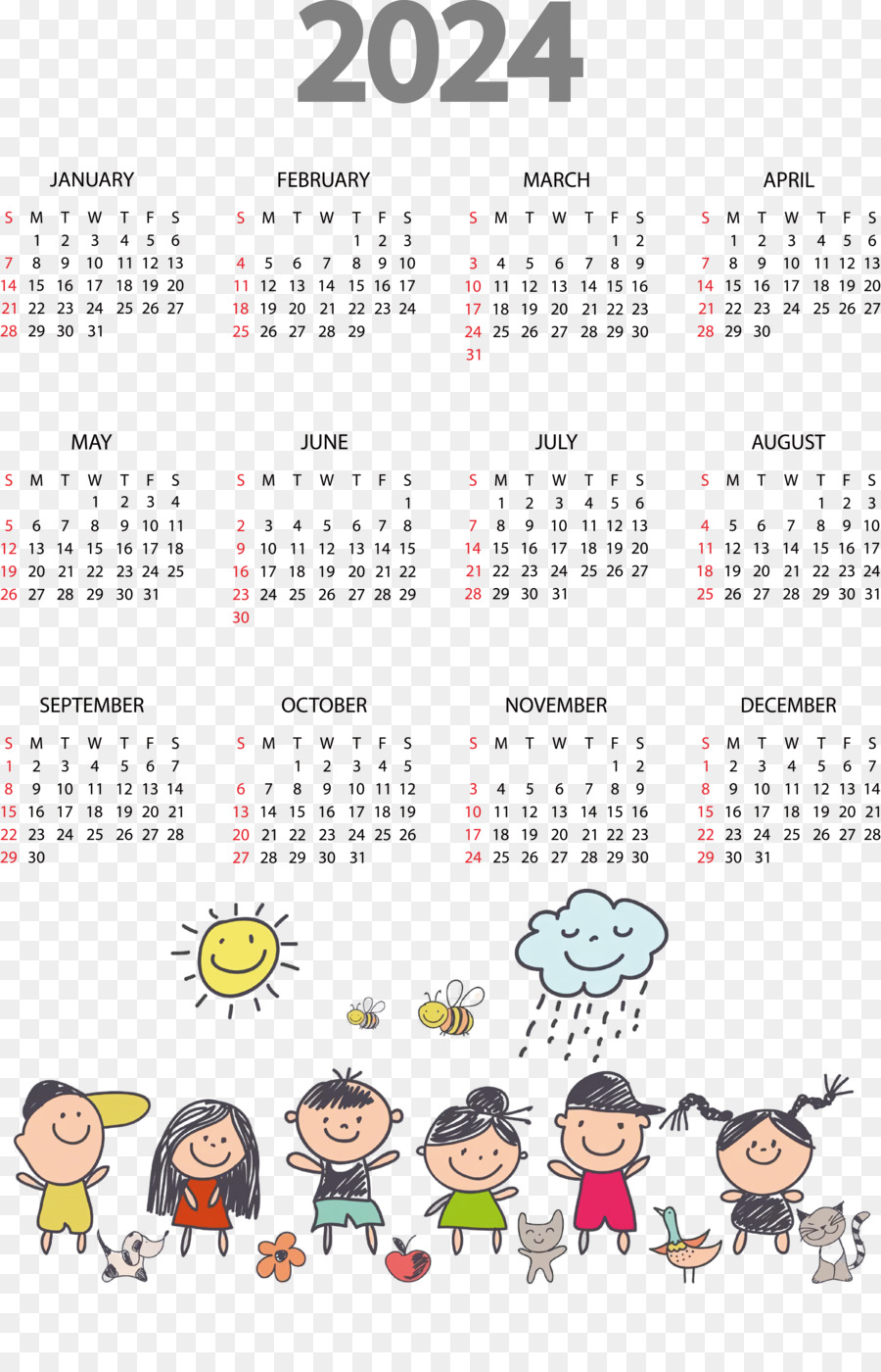 2024 Yearly Printable Calendar png download - 3701*5735 - Free Transparent  May Calendar png Download. - CleanPNG / KissPNG