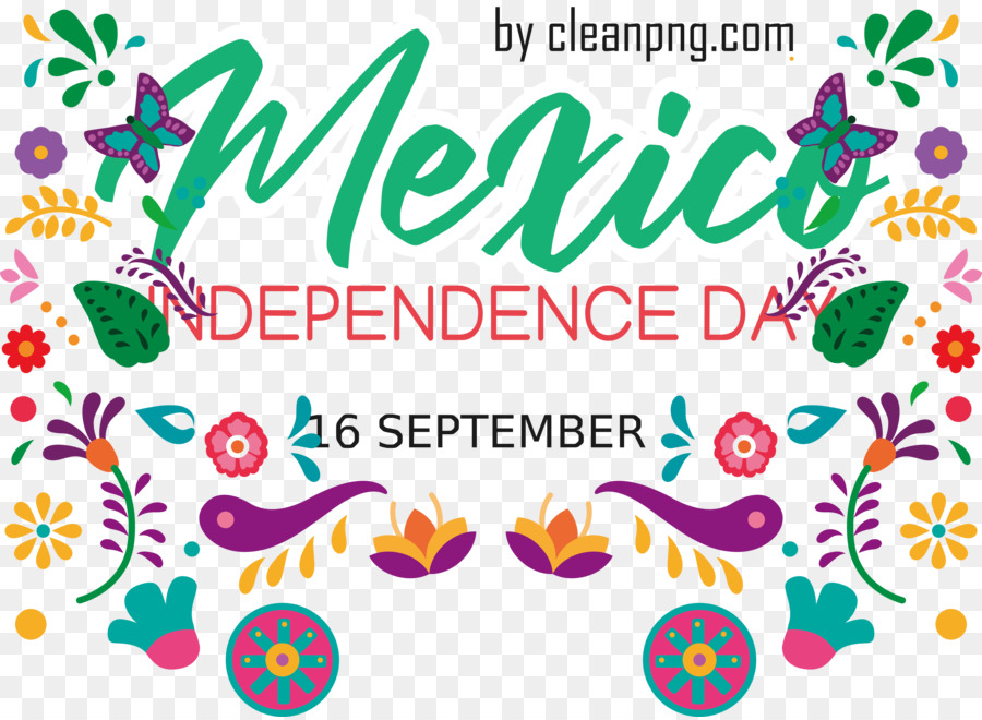 Mexico Independence Day with Mexican Floral Frame