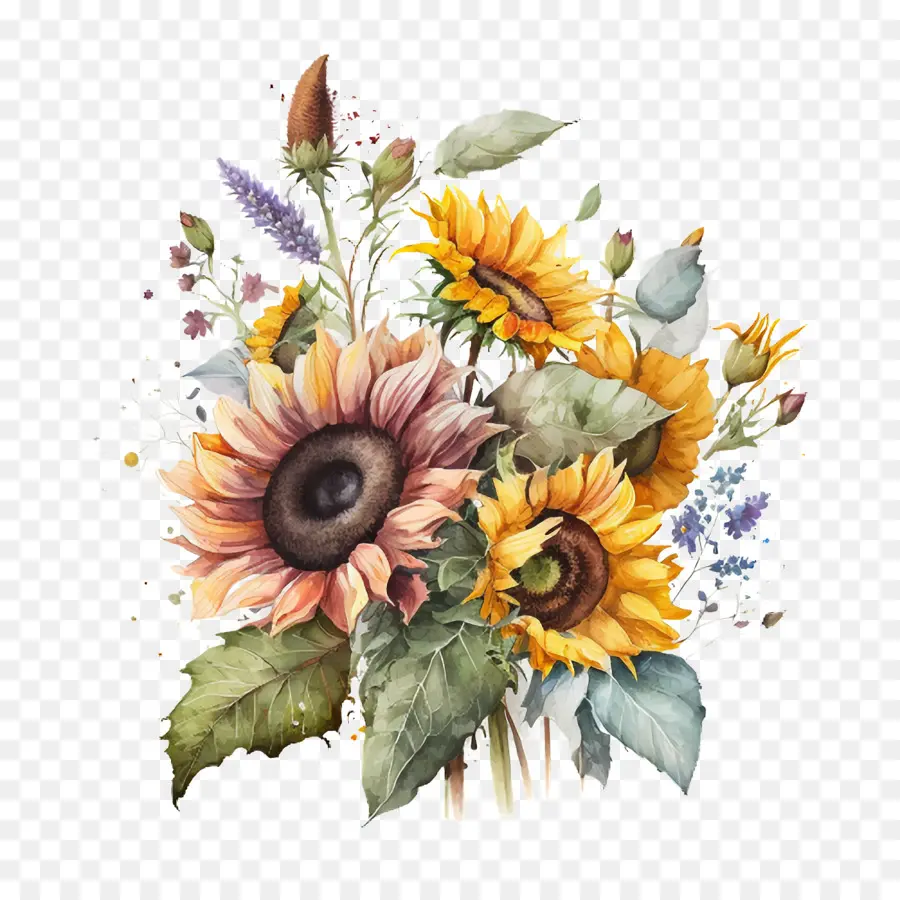 watercolor sunflower bouquet sunflower bouquet