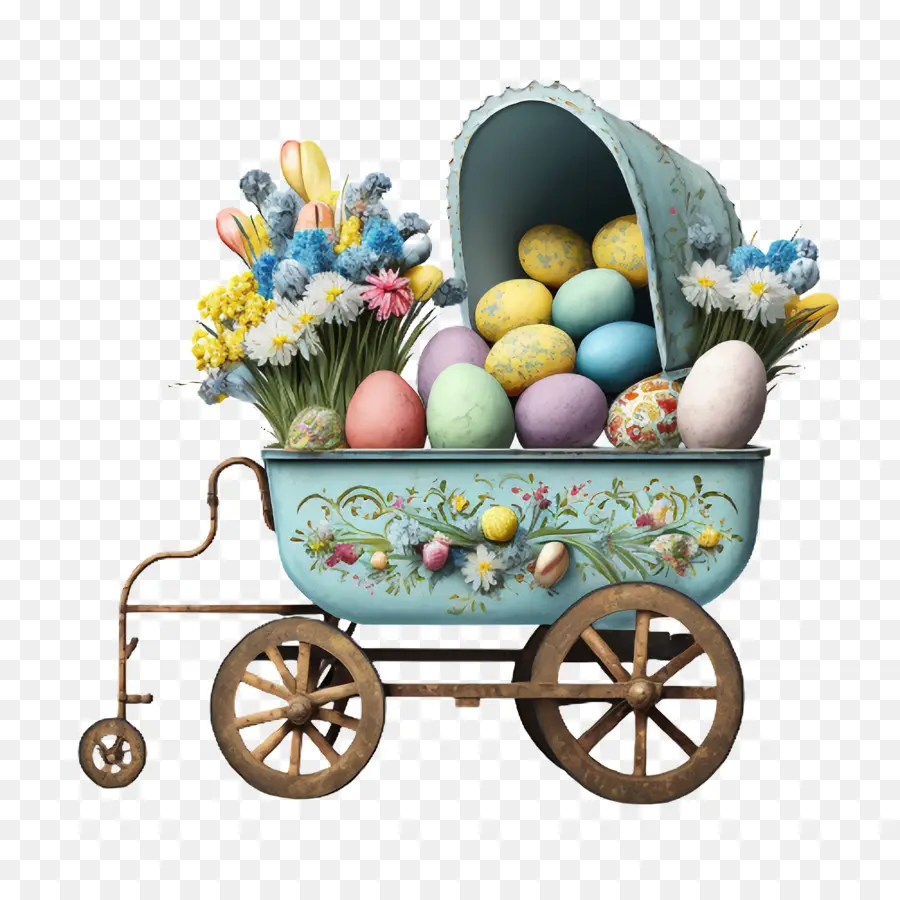 garden cart  easter eggs