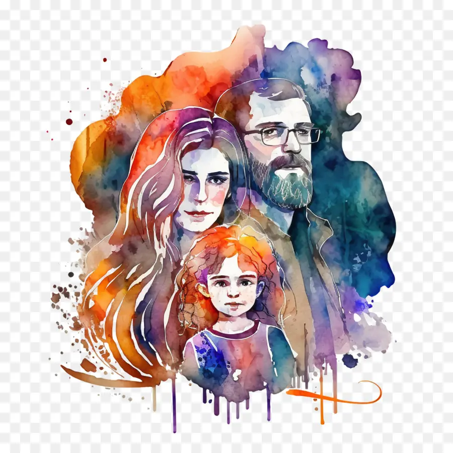 watercolor family family together avatar family