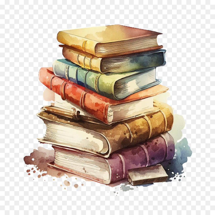 watercolor books cartoon books a stack of books png download