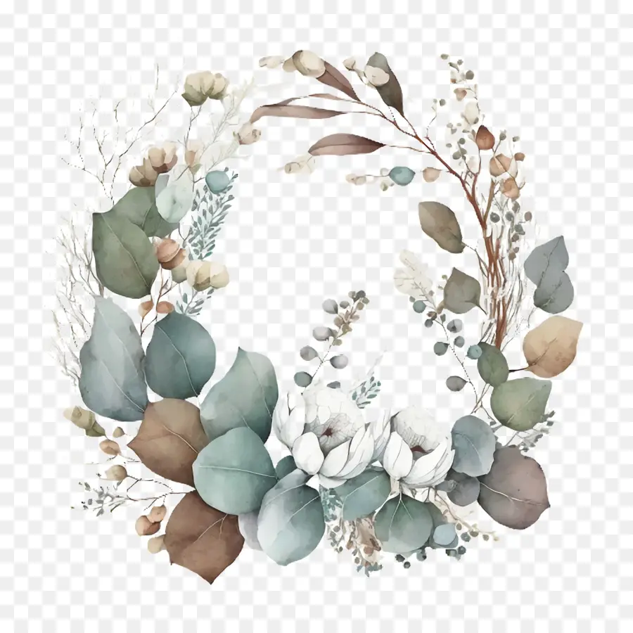 watercolor eucalyptus simple wreath eucalyptus wreath