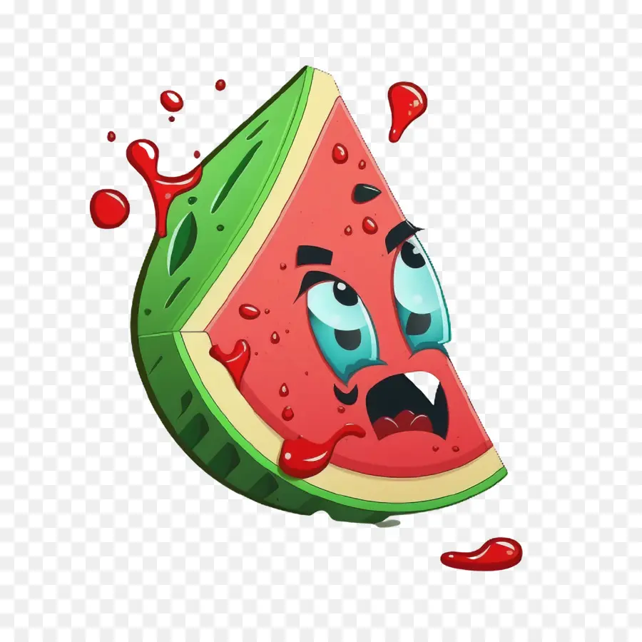 Cartoon -Wassermelonen -Wassermelonenscheibe - 
