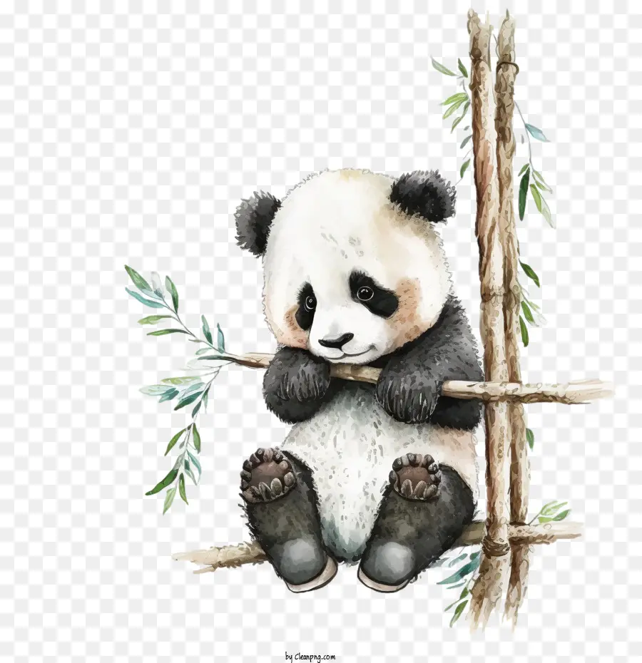 cute panda baby panda bamboo
