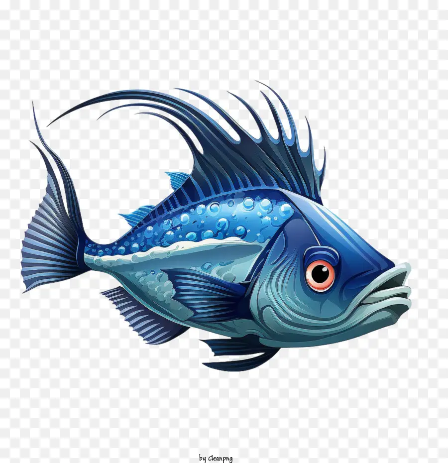 Cá cá hoạt hình cá màu xanh cá - 