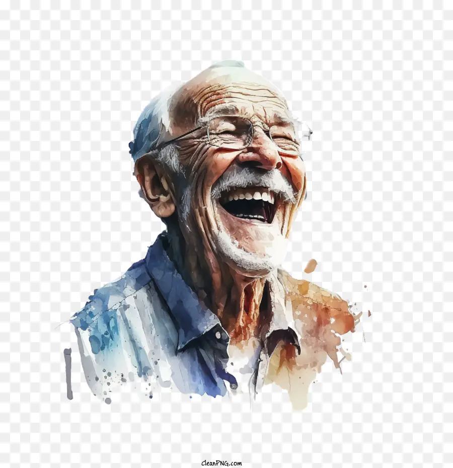 watercolor man laughing old man man avatar