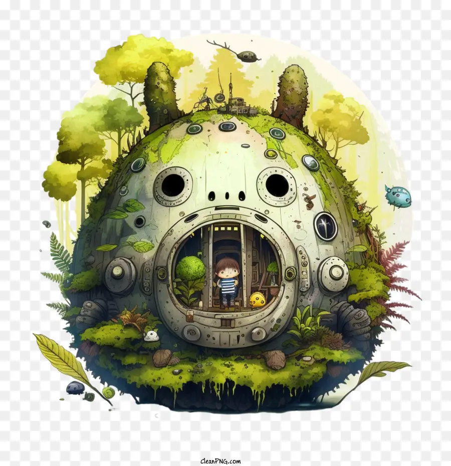 Cartone Totoro simpatico Totoro Totoro nella foresta - 