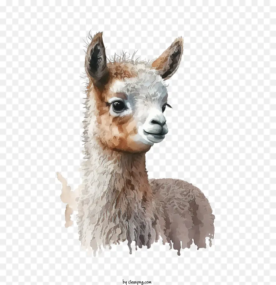 watercolor llama cute llama baby llama