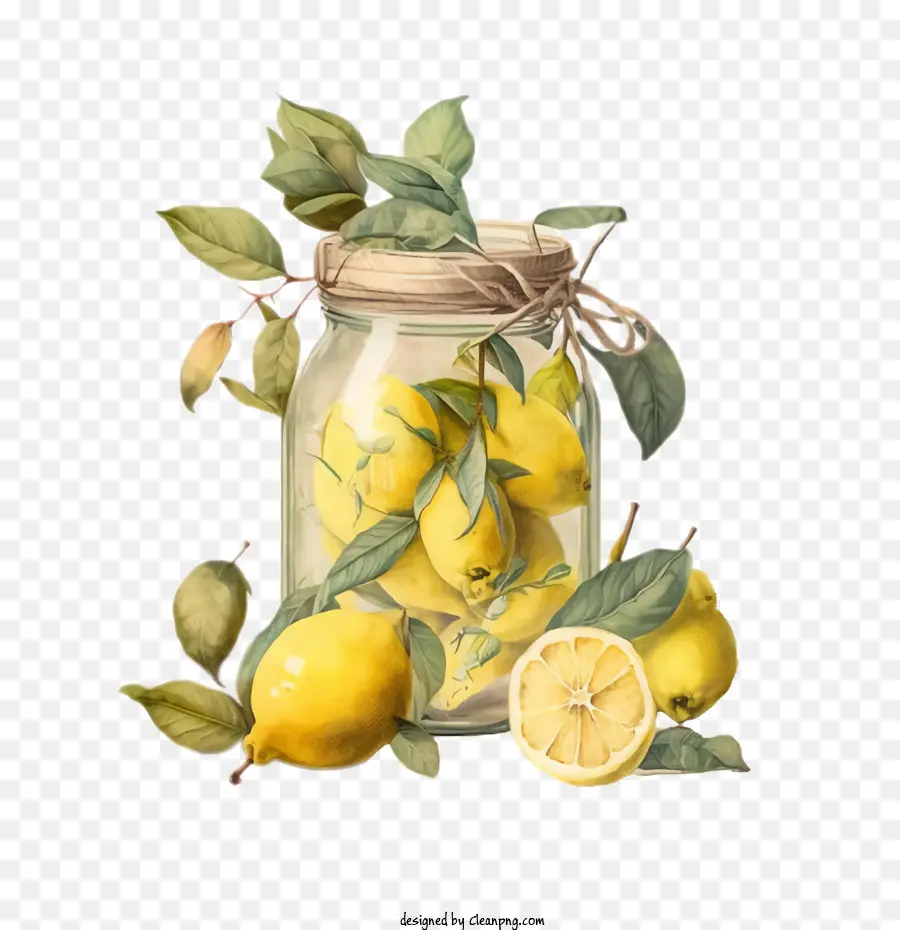 vintage lemons glass jar