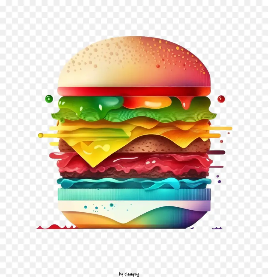Colori degli anni '90 Burger Cartoon Burger Colori degli anni '90 Burger - 