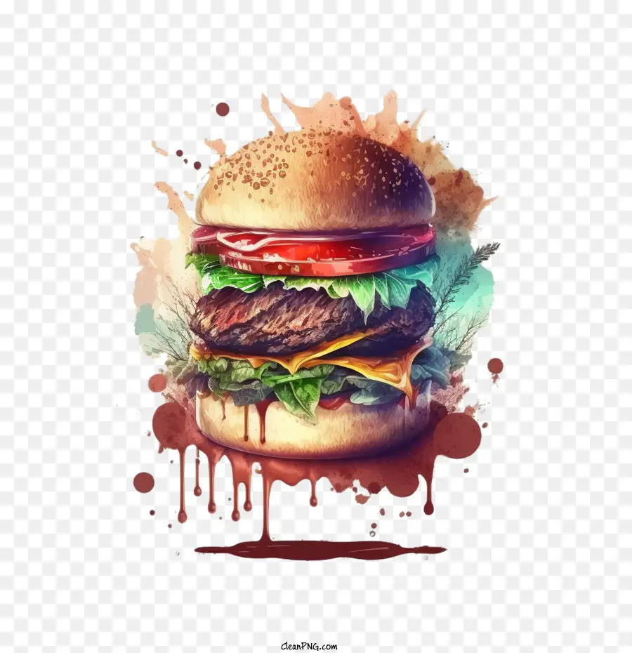 hand drawn burger