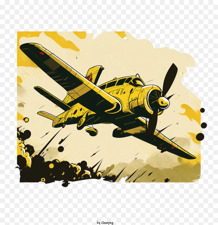 gelbe Flugzeug -Comic -Flugzeug Flugzeug - 