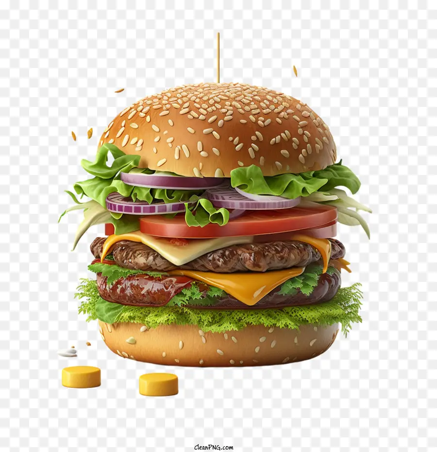 hamburger hamburger realistico 3d - 