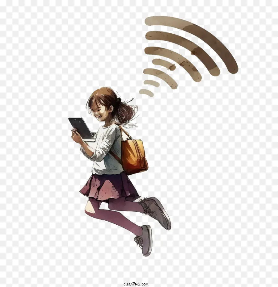 Mädchen mit WiFi WiFi im Air International Internet Day - 