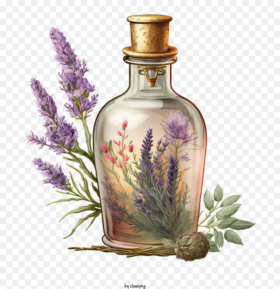 vintage lavender lavender with glass bottle lavender oil