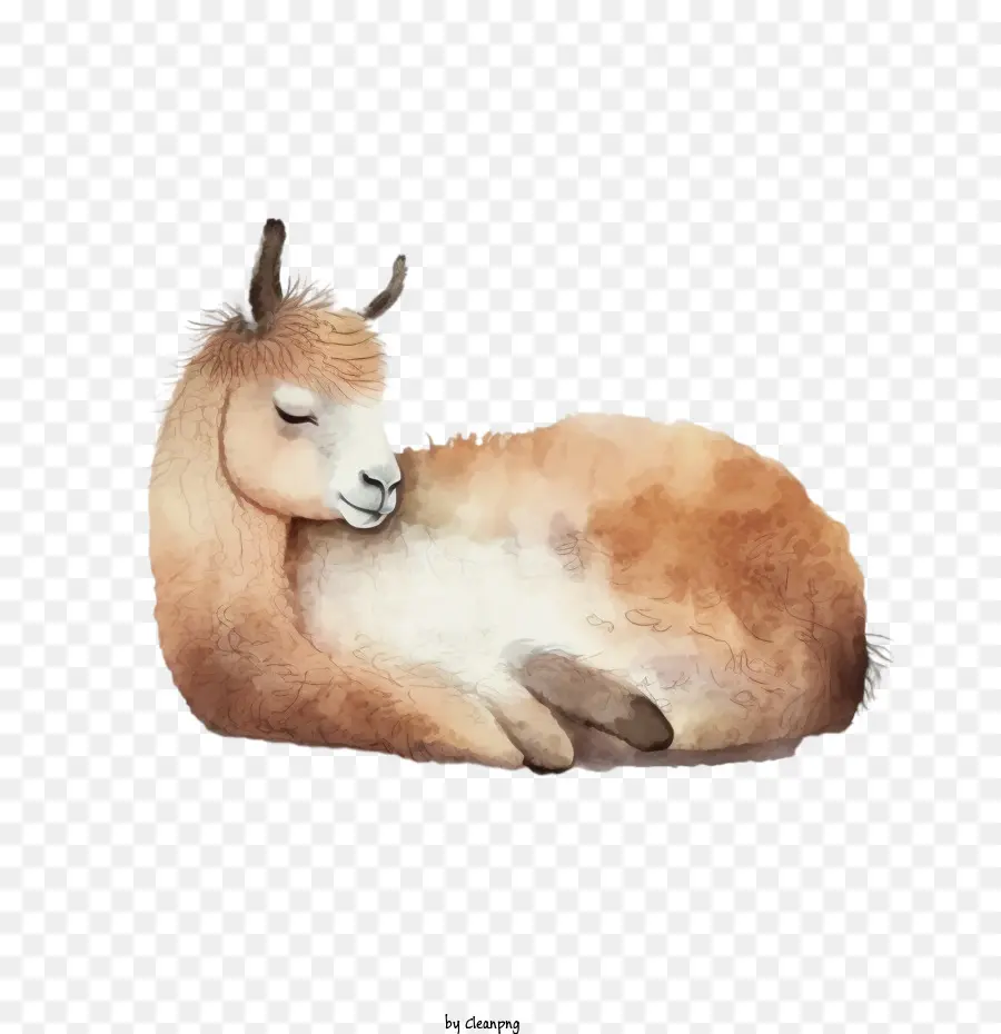 watercolor llama cute llama sleeping llama