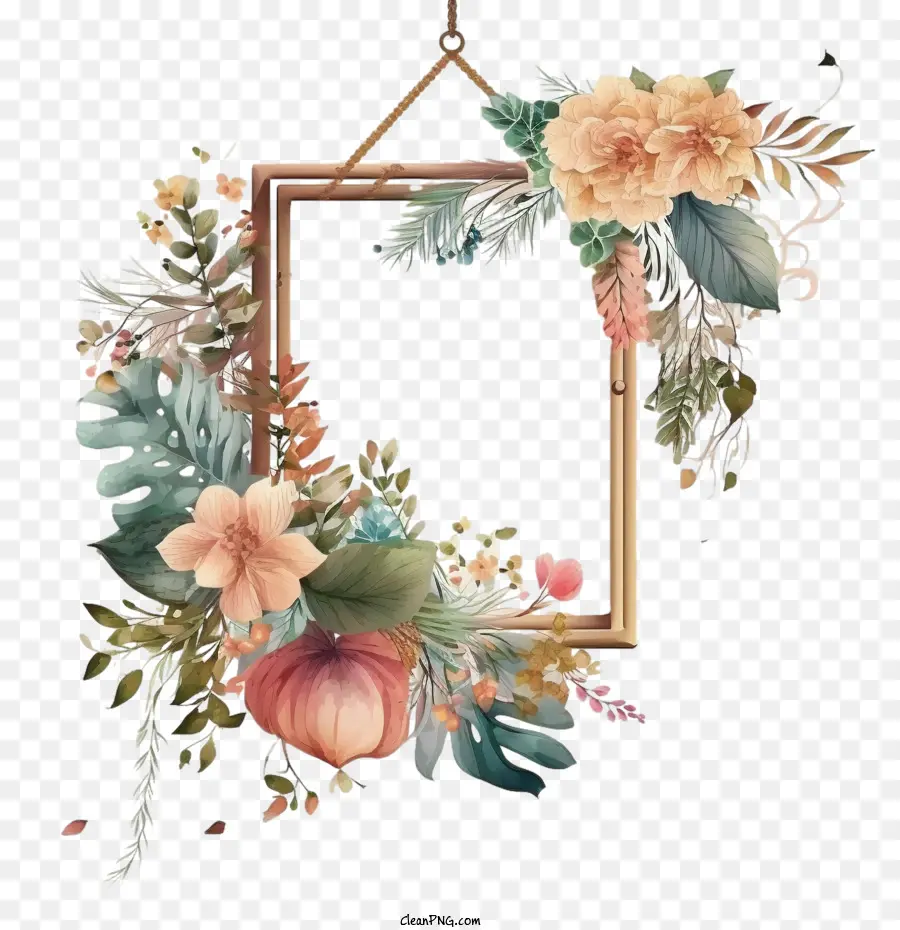 empty photo frame photo frame hanging photo frame with flowers