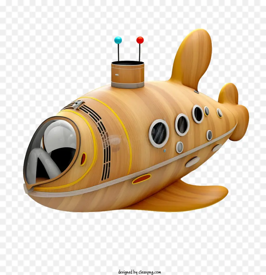 tàu ngầm đồ chơi gỗ - 