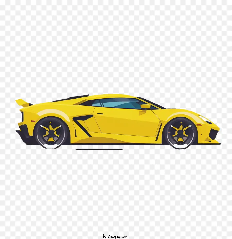 Flat Sport Car Sport Car Yellow Sportwagen - 