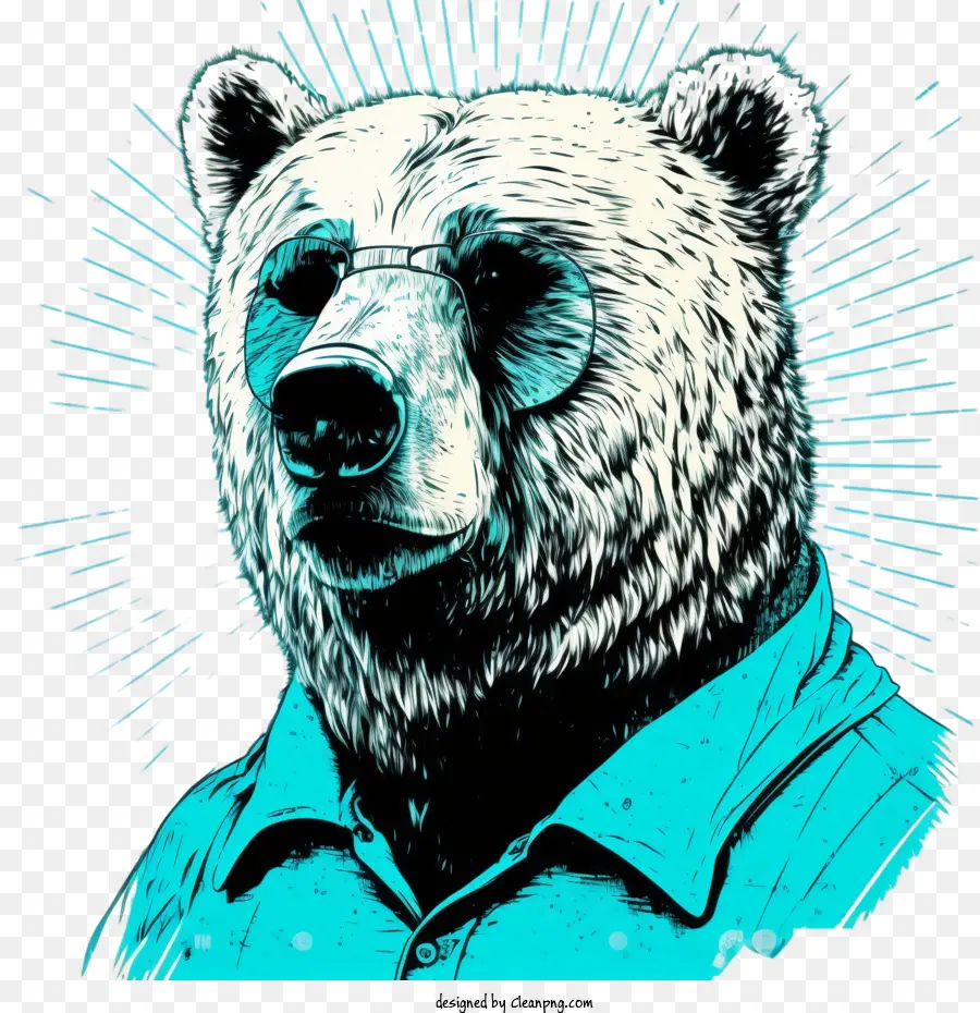 cool bear bear portrait comic book bear