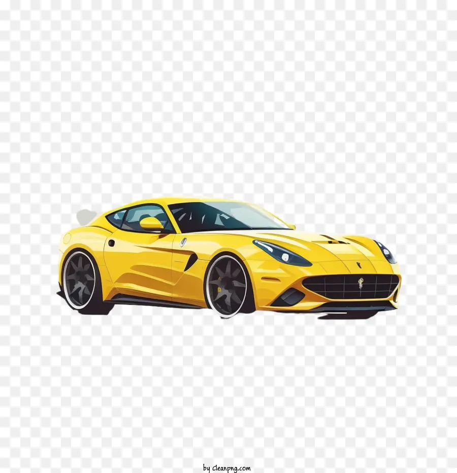Flat Sport Car Sport Car Yellow Sportwagen - 