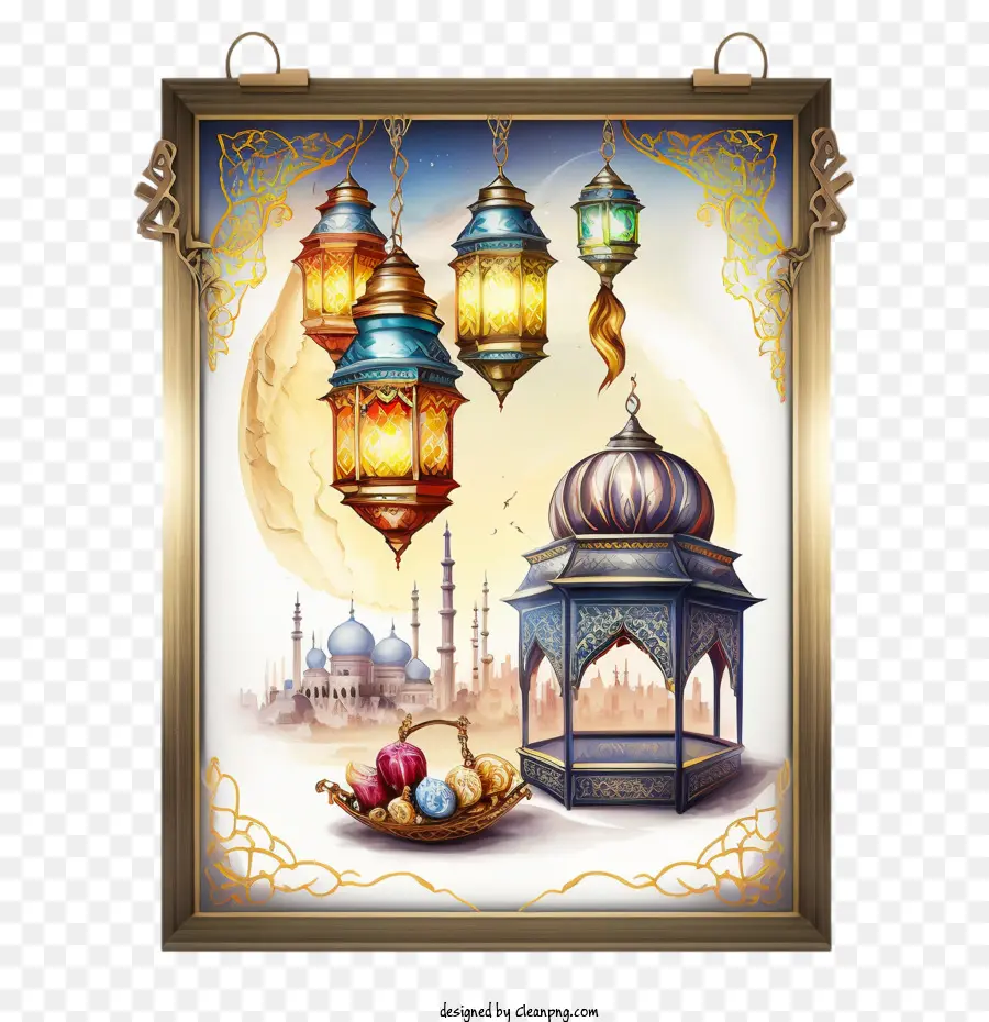 Ramadan Kareem Ramadan Kareem Frame Hanging Laternens - 