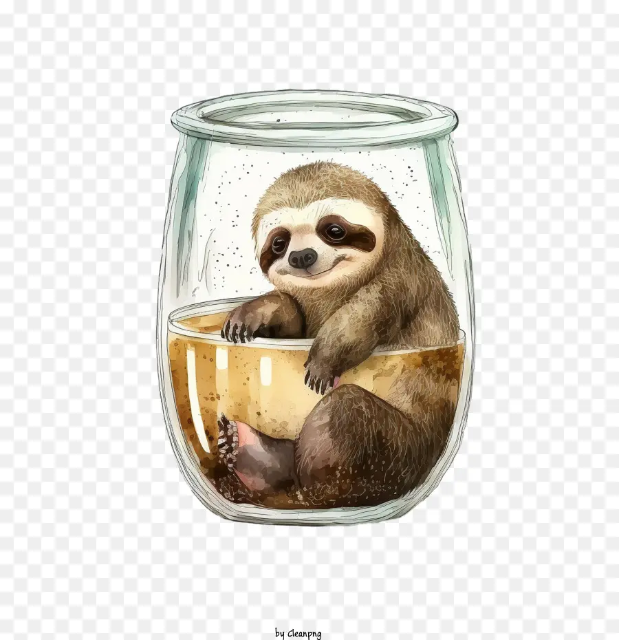 cartoon sloth watercolor sloth