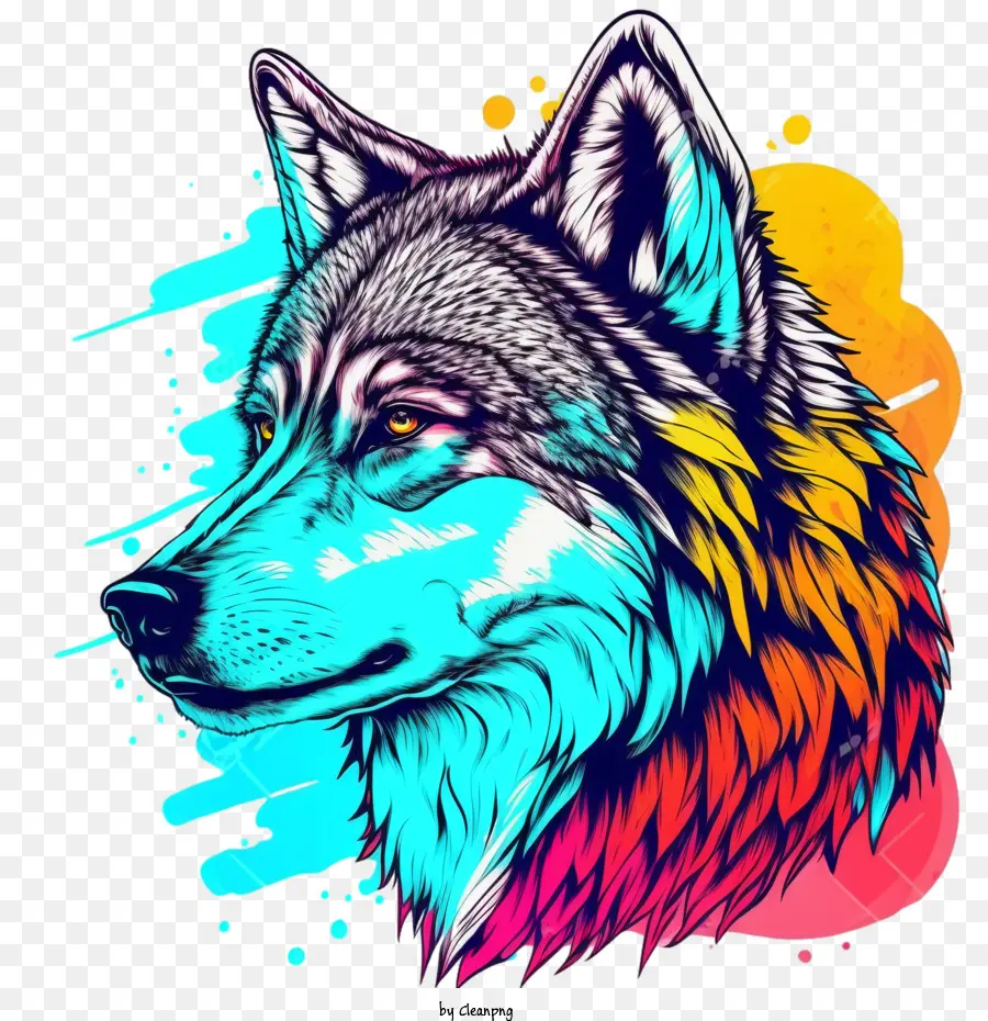 pop art wolf abstract wolf