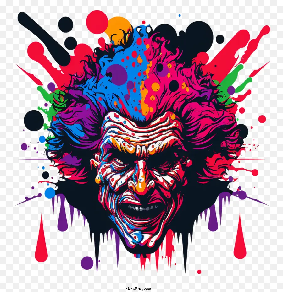Tricky Scary Clown Man Clown Man Psychedelic Clown Man - 