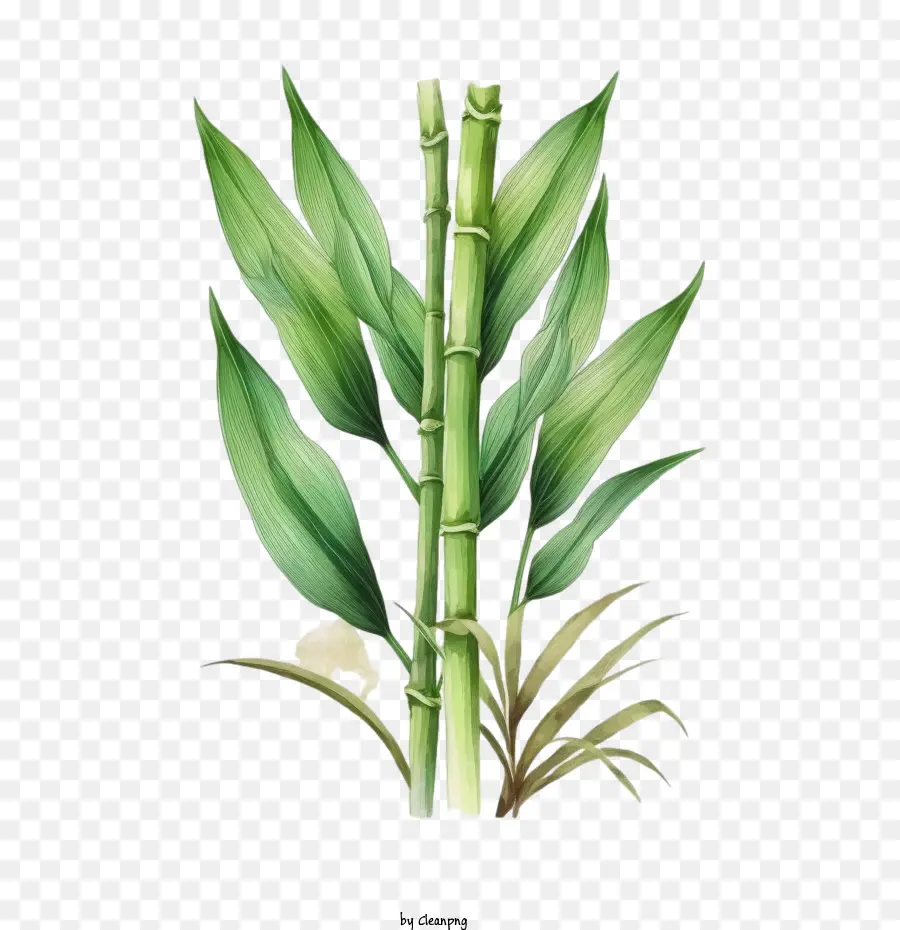 watercolor sugarcane green sugarcane