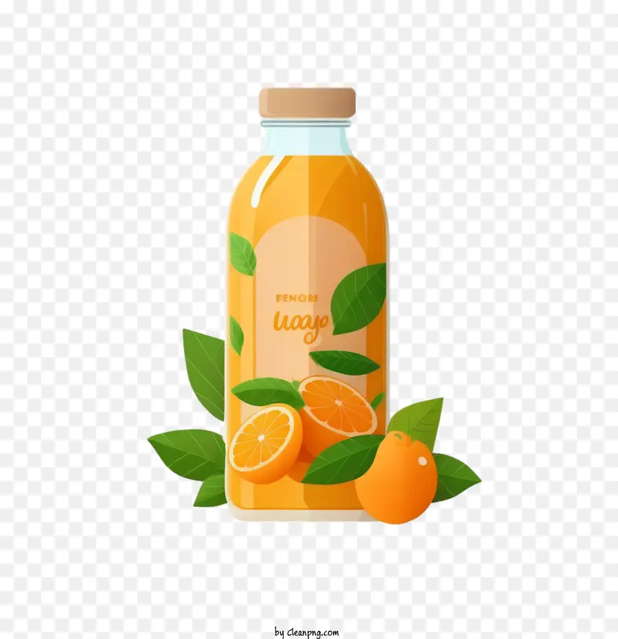 Orangensaft Orangensaft in Flasche flacher Orangensaft Cartoon Orangensaft Limonade - 