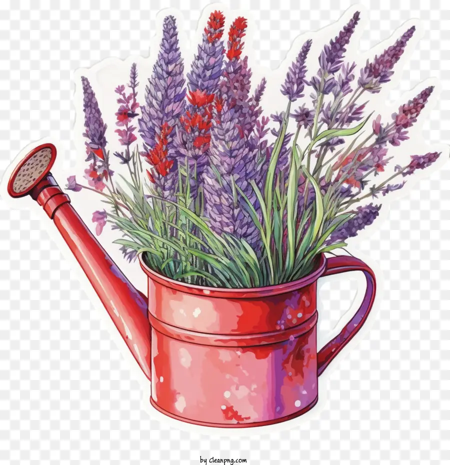 lavender flowers lavender in watering can watering can garden flowers