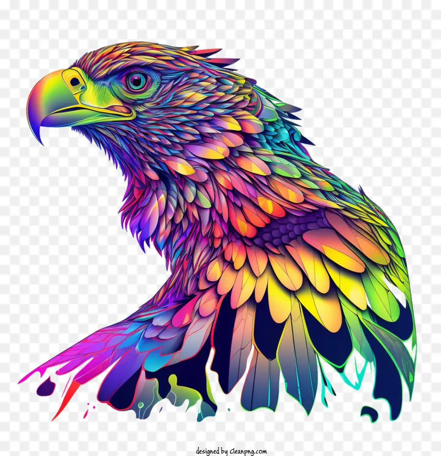 Psychedelic Eagle Bunte Adler Regenbogenadler Neon Vogel bunte Vogel - 