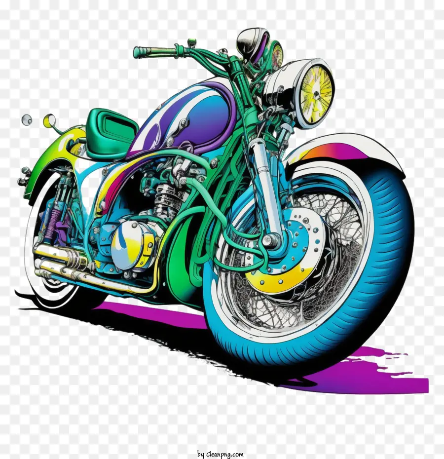 motocicletta pop art moto motociclette vintage colorato - 
