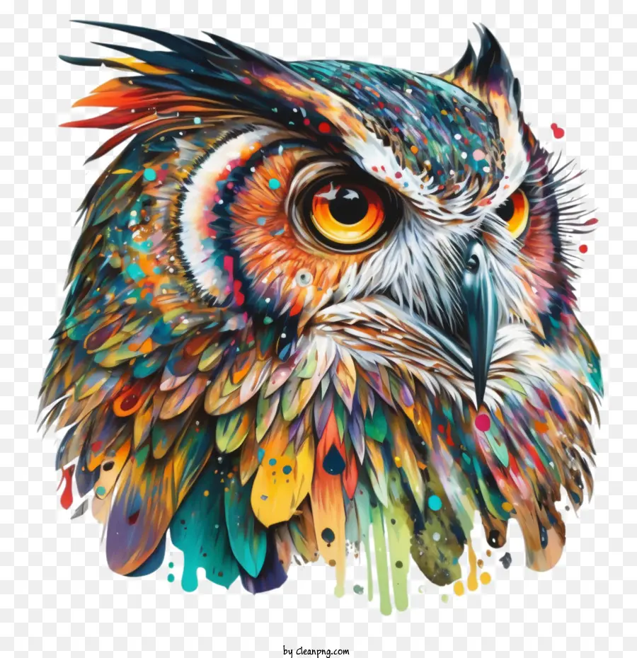 multicolored owl owl colorful artistic owl